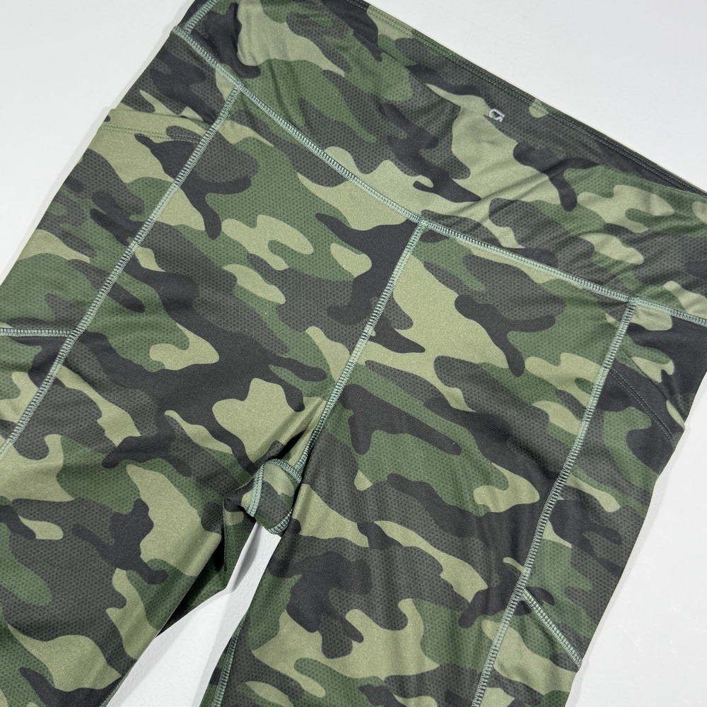 GapFit Womens Green Camo High Rise Athletic Leggings with‎ Pockets Size Large